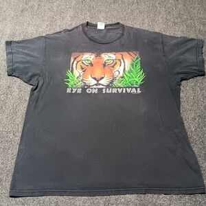 Vintage‎ Tiger Human I Tee Nature Shirt Adult XL Black Cliner
